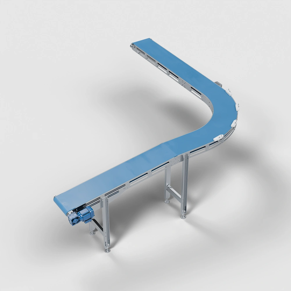 Modularkettenförderer 90° mit Knick Modularkettenförderer 90° mit Knick