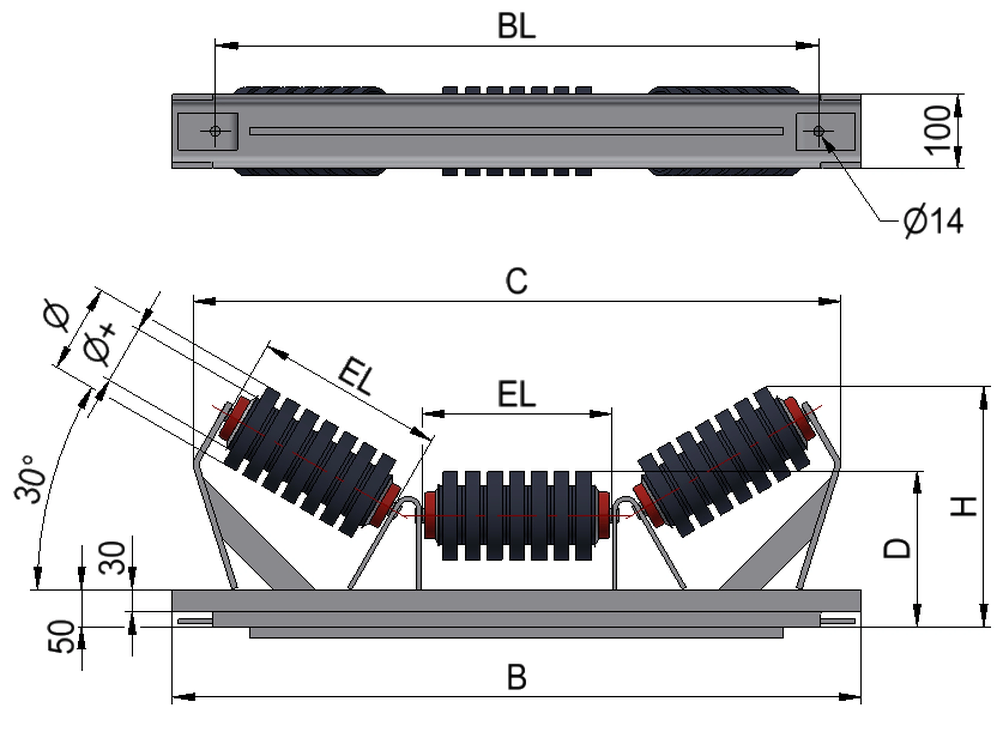 Prallstation Komplett
