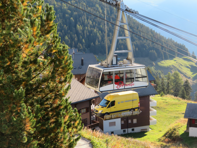 The passenger conveyor belt in Bettmeralp is ready