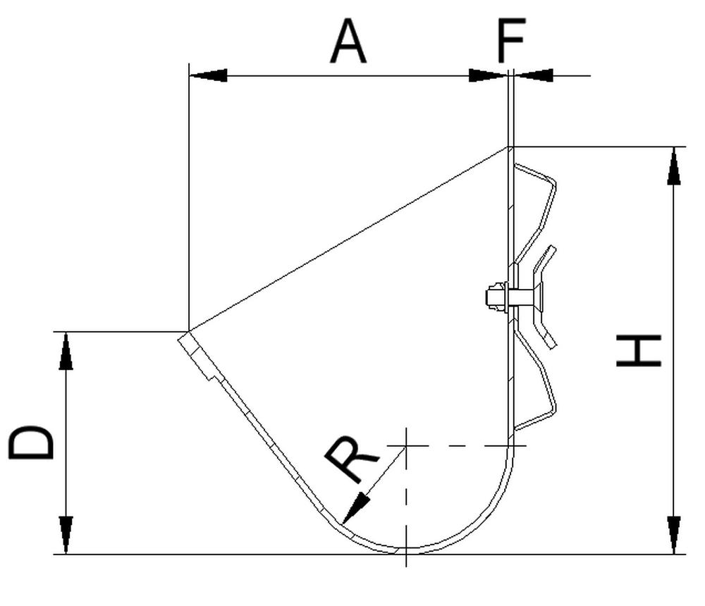 Becher Gurtbecherwerk, Gummiboden komplett