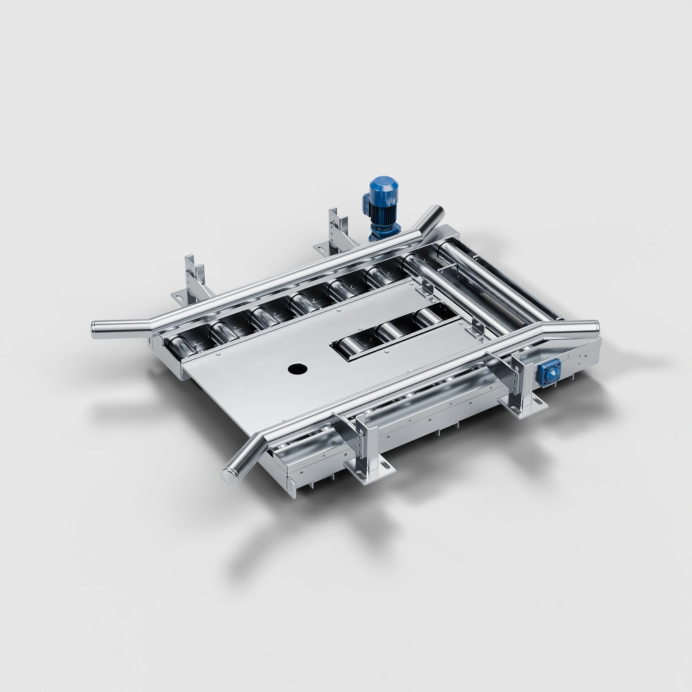 Stainless steel pallet conveyor systems