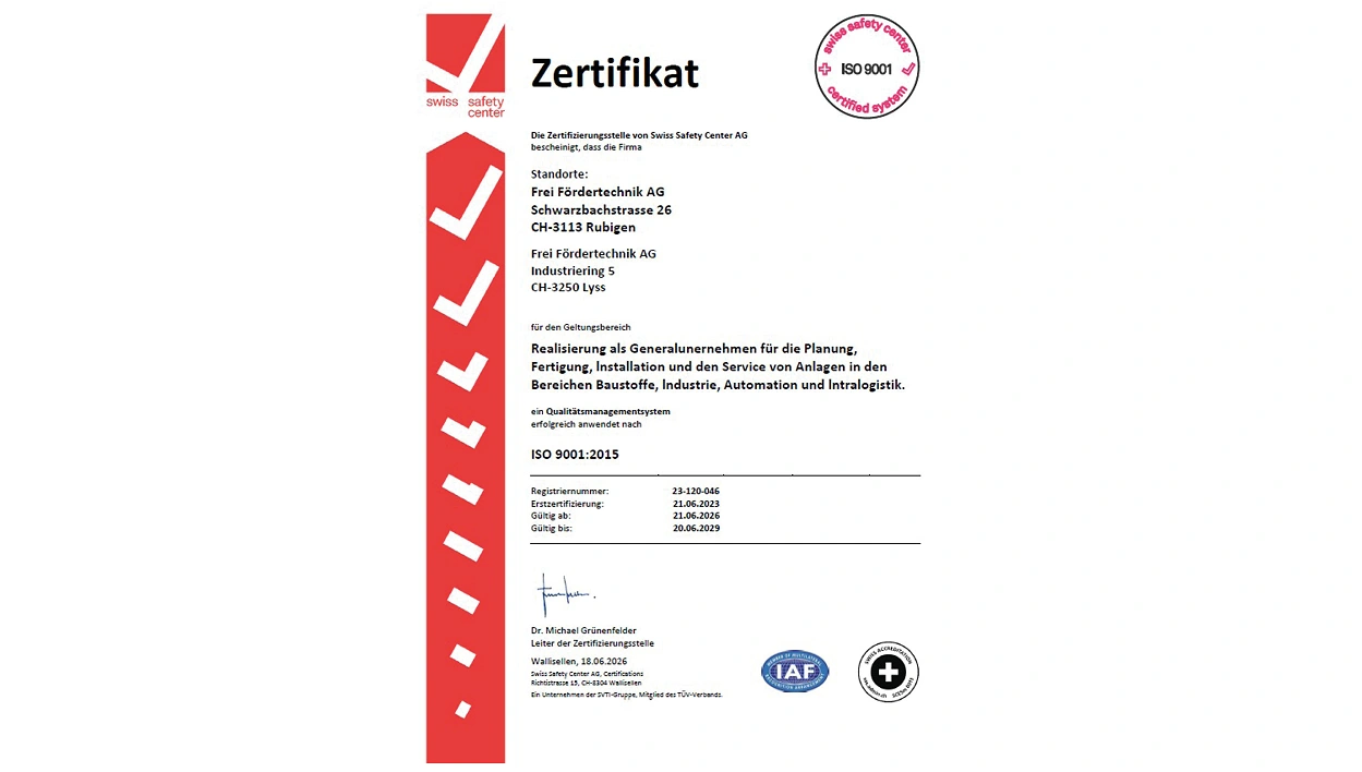 ISO Zertifikat 2026